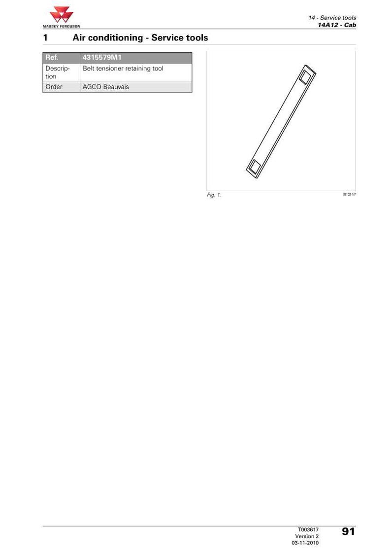 Manual de servicio para tractores Massey Ferguson Serie 7600 (modelos 7614 y 7626) en formato PDF / Reparación de taller / Descarga instantánea imagen 11
