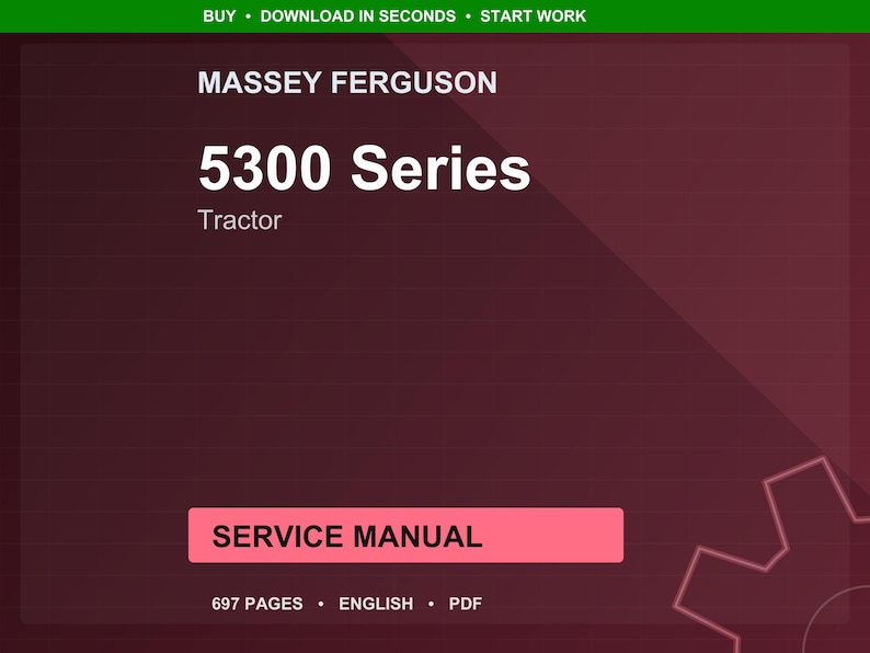 Manual de servicio del tractor Massey Ferguson Serie 5300 en PDF / Reparación de taller / Descarga instantánea imagen 1