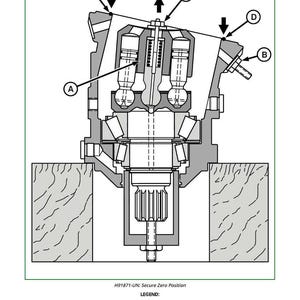May include: Diagram of an engine component with labels A, B, C, and D. The diagram includes a cylinder, screw, cylinder screw, and O-ring. The text "H91871-UN: Secure Zero Position" is at the top. Instructions are provided below the diagram.