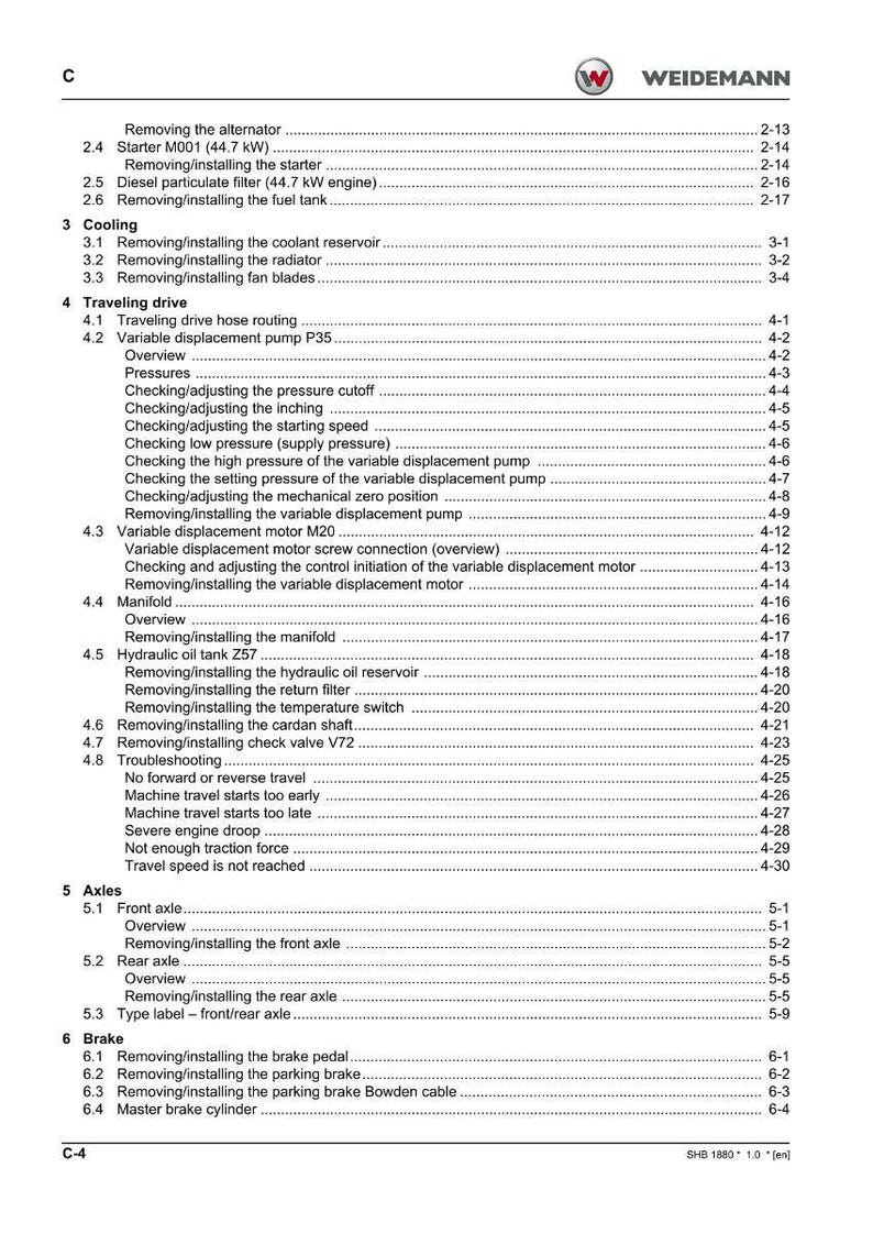 Weidemann 1880 Hoftrac Service Anleitung PDF | Werkstattreparatur | Sofort Download Bild 6