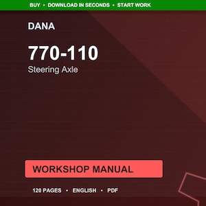 Dana 770 110 Steering axle Workshop Manual PDF | Service Repair | Instant Download image 1