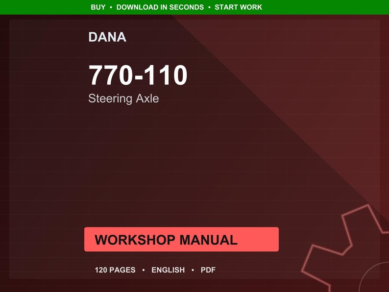 Dana 770 110 Steering axle Workshop Manual PDF | Service Repair | Instant Download image 1