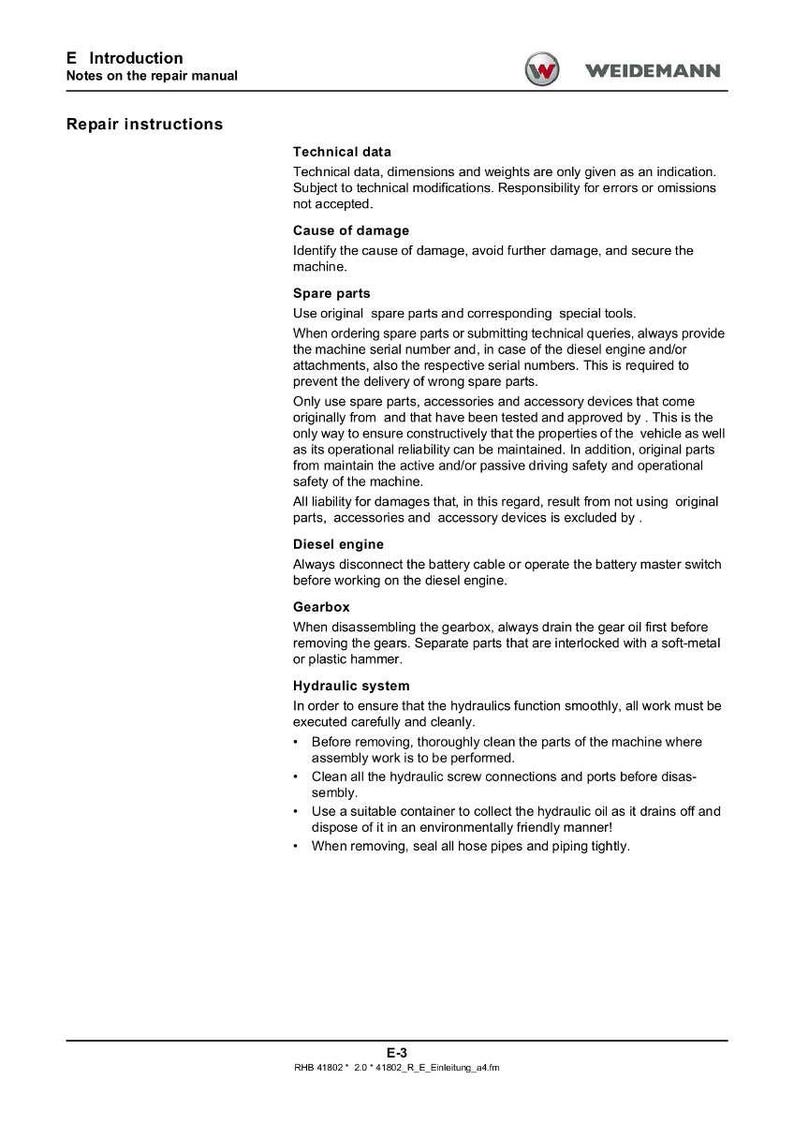 Weidemann T6027 Telehandler Repair Manual PDF | Service Workshop | Instant Download image 6