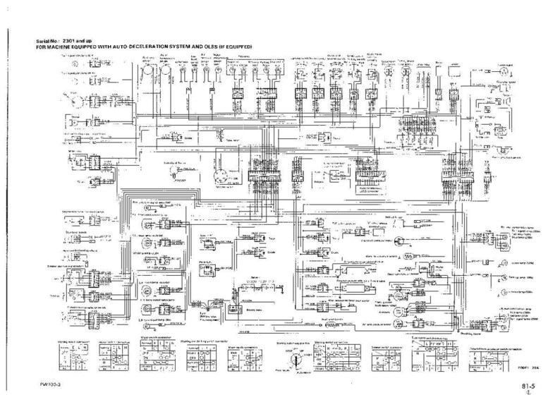 May include: A complex technical diagram featuring a network of lines, symbols, and text. The diagram is a schematic or wiring layout, possibly for a machine or electronic system. Text at the top indicates it's for a machine with an auto deceleration system.