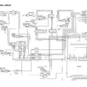 May include: A detailed electrical circuit diagram labeled "RELATED ELECTRICAL CIRCUIT MONITOR SYSTEM." The diagram is a complex network of lines, symbols, and text, illustrating the components and connections within a system.