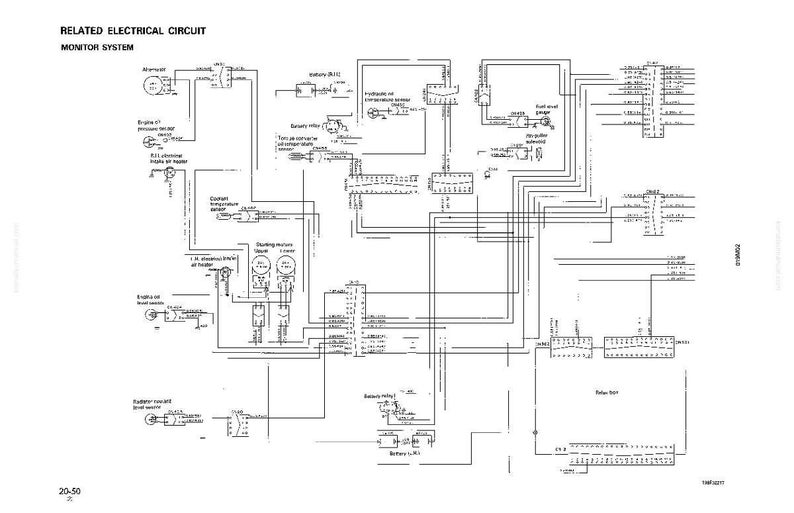 May include: A detailed electrical circuit diagram labeled "RELATED ELECTRICAL CIRCUIT MONITOR SYSTEM." The diagram is a complex network of lines, symbols, and text, illustrating the components and connections within a system.