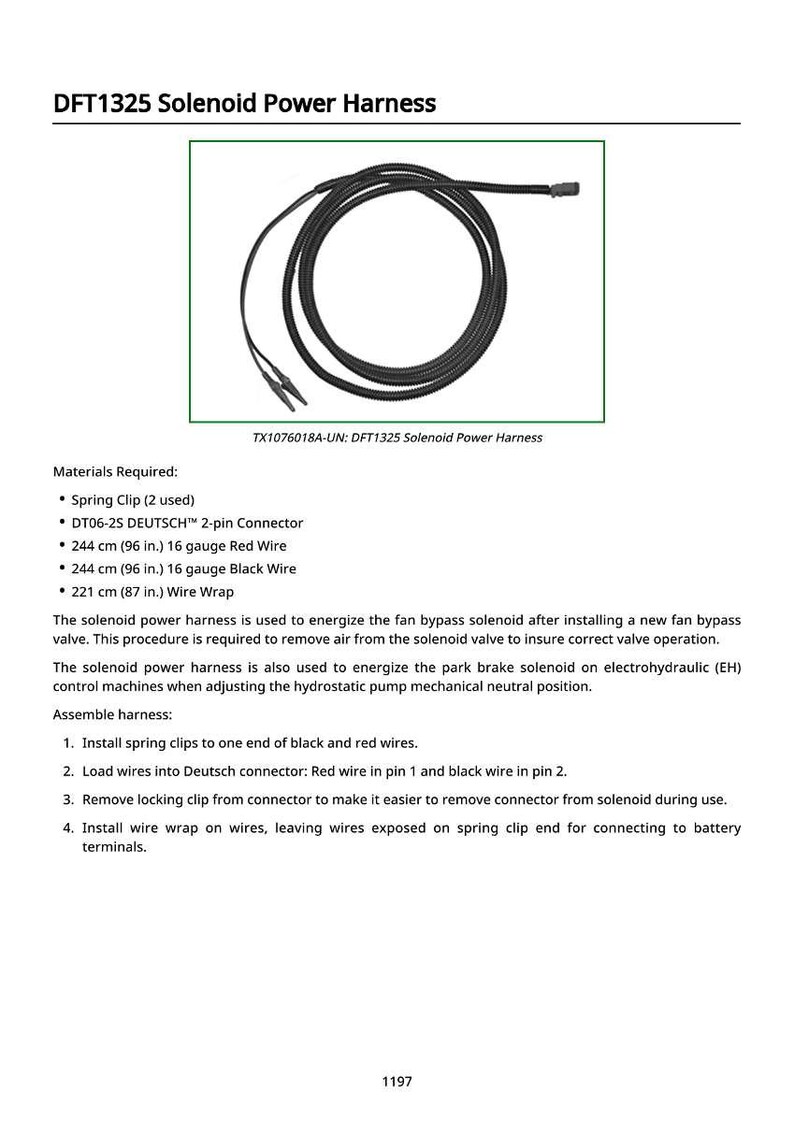 Puede incluir: Un arn&eacute;s de alimentaci&oacute;n de solenoide DFT1325 negro con un dise&ntilde;o circular. La imagen incluye el texto "DFT1325 Solenoid Power Harness" y "TX1076018A-UN: DFT1325 Solenoid Power Harness".