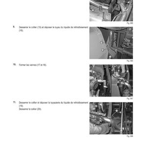 Puede incluir: Una p&aacute;gina de un manual titulada "M&Eacute;THODE D'INTERVENTION" con pasos numerados y diagramas. Los pasos implican la extracci&oacute;n y sustituci&oacute;n de piezas, incluyendo tuercas, abrazaderas y tuber&iacute;as de refrigerante. Se muestran las figuras 365, 366, 367 y 368.