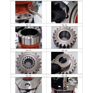May include: A page from a manual showing close-up images of mechanical components. The images include gears, bearings, and other parts, with labels like "No. 49" to "No. 56". The text "R85A SMART PLUS" is visible.