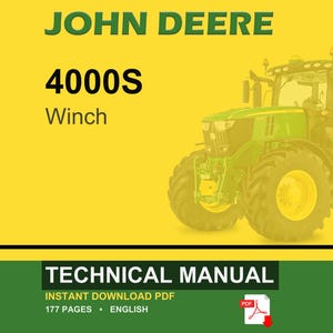 John Deere 4000S Winch Technical Manual ctm166 Repair Guide PDF | Instant Download