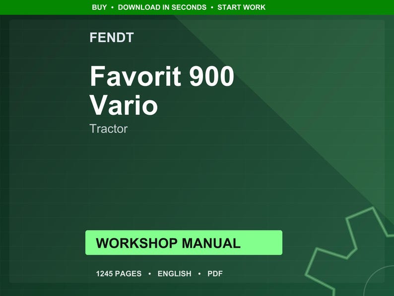 Fendt Favorit 900 vario Tractor Workshop Manual PDF | Service Repair | Instant Download image 1