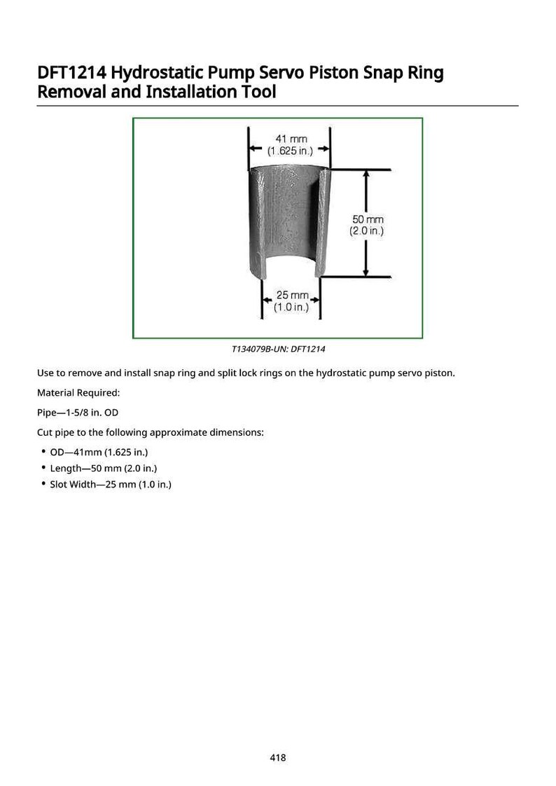 Puede incluir: Diagrama de una herramienta para quitar e instalar anillos de retenci&oacute;n en un servopist&oacute;n de bomba hidrost&aacute;tica. La herramienta es un tubo cortado con dimensiones: 41 mm de di&aacute;metro exterior, 50 mm de longitud y 25 mm de ancho de ranura.