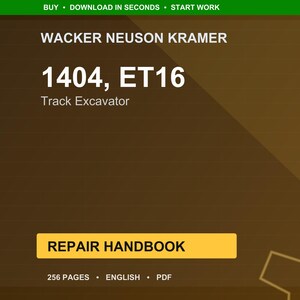 Wacker neuson kramer 1404 Et16 Track excavator Repair Manual PDF | Service Workshop | Instant Download image 1
