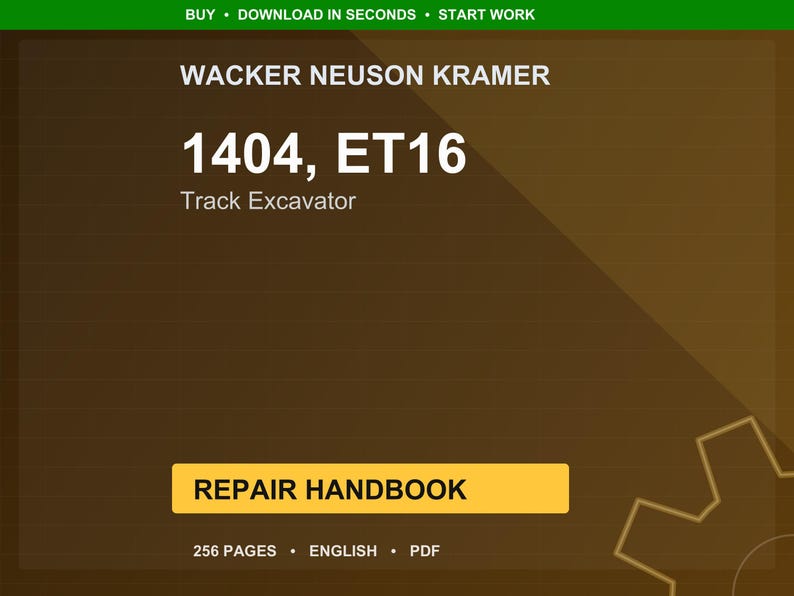 Wacker neuson kramer 1404 Et16 Track excavator Repair Manual PDF | Service Workshop | Instant Download image 1