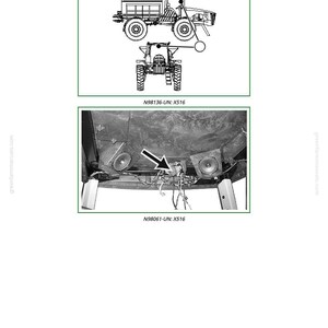 May include: Diagram of a cab harness to cab roof harness interconnect. The image includes illustrations of a tractor and its components, along with the text "X516-Cab Harness to Cab Roof Harness Interconnect".