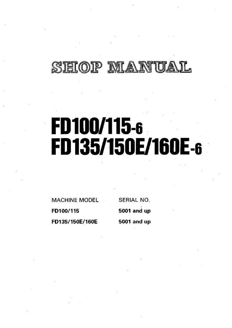 Komatsu FD100 FD115 FD135 FD150E FD160E-6 Gaffeltruck Servicemanual Reparation Verkstad Pdf Ladda ner bild 3