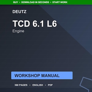 Deutz Tcd 6.1 l6 Engine Workshop Manual PDF | Service Repair | Instant Download image 1