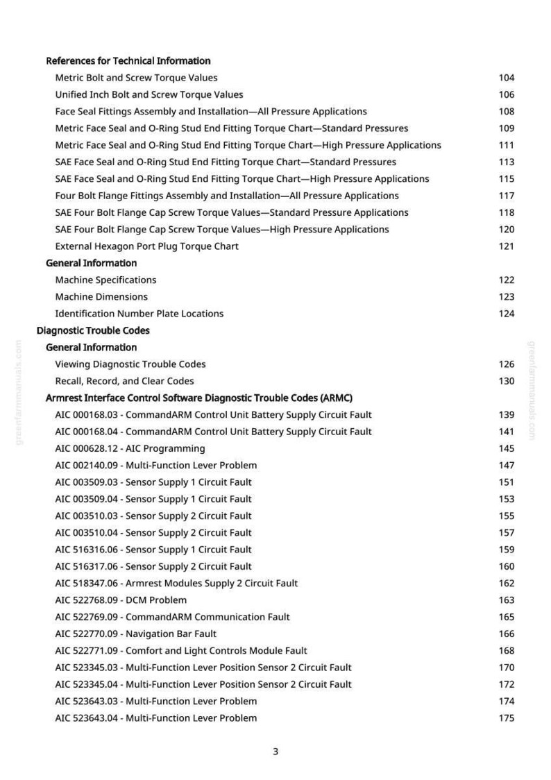 May include: A detailed technical manual page with a white background, listing references for technical information, general information, and diagnostic trouble codes. The page includes various charts and specifications for automotive systems.