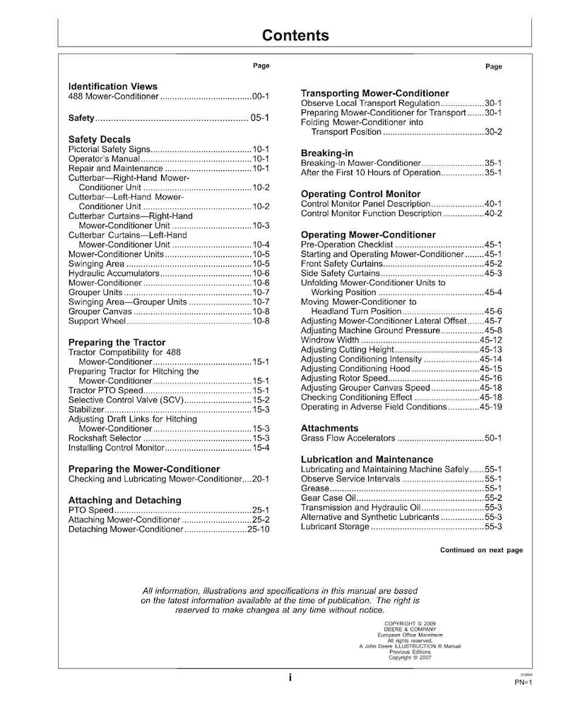 John Deere 488-maaier bedieningshandleiding pdf | Gebruikershandleiding | Direct downloaden afbeelding 4