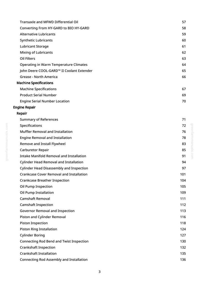 May include: A manual page detailing engine repair procedures, such as oil changes, filter replacements, and component inspections. The text is black on a white background, with page numbers on the right.