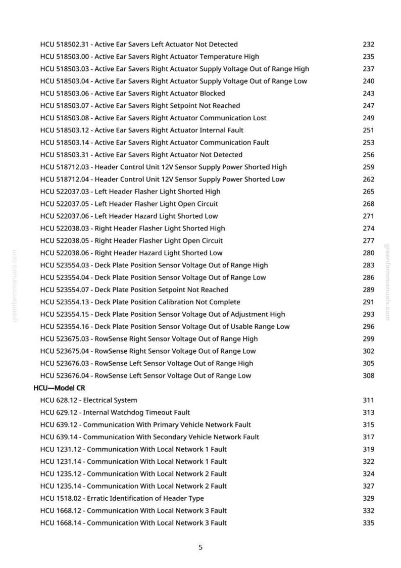 Peut inclure: Une page imprim&eacute;e avec une liste de codes d'erreur et de descriptions, notamment les d&eacute;fauts &laquo; Active Ear Savers &raquo; et &laquo; Communication With Local Network &raquo;. Une colonne de num&eacute;ros est &agrave; droite.