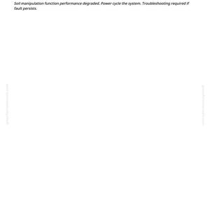K&ouml;nnte beinhalten: Eine wei&szlig;e Seite mit dem Text "CDC 523438.02 - Coulter Disk Controller (CDC) Modul Interner Fehler". Der Text darunter lautet "Die Leistung der Bodenmanipulationsfunktion hat sich verschlechtert."