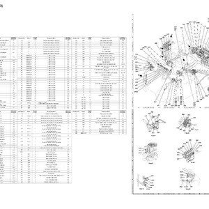 Op de afbeelding: Een technische tekening met de titel "Connectorlijst en stereogram (3/3) Operator's Compartment". De tekening bevat een gedetailleerde lijst van connectoren en een stereogram van het compartiment, met diverse componenten gelabeld.