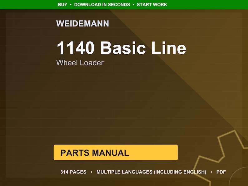Weidemann 1140 Basic line Wheel loader Parts Manual PDF | Illustrated Catalog | Instant Download image 1
