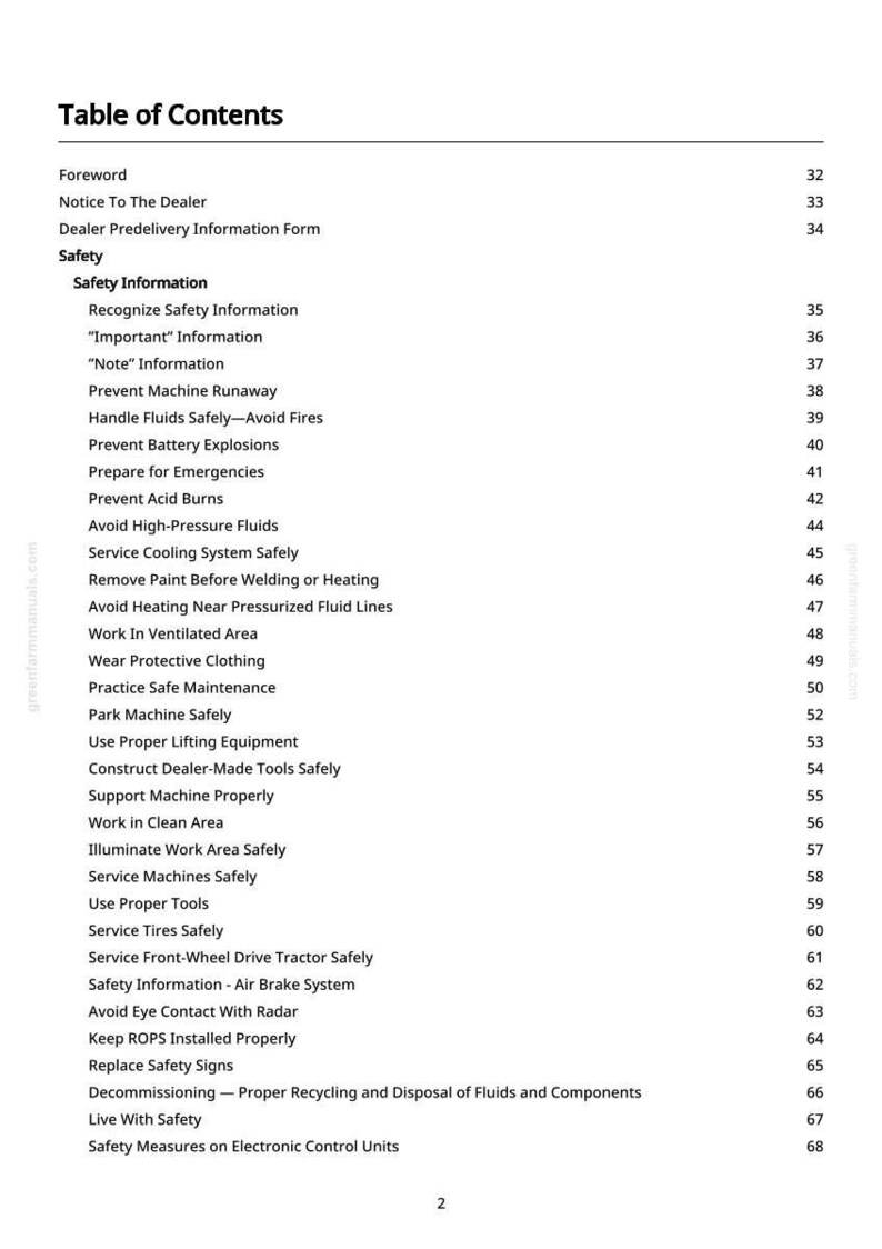 Peut inclure: Une page blanche intitul&eacute;e &laquo;&nbsp;Table des mati&egrave;res&nbsp;&raquo; d'un manuel. Le tableau &eacute;num&egrave;re les informations de s&eacute;curit&eacute;, notamment la pr&eacute;vention des incendies, des explosions et des br&ucirc;lures acides. Les num&eacute;ros de page sont r&eacute;pertori&eacute;s &agrave; droite.