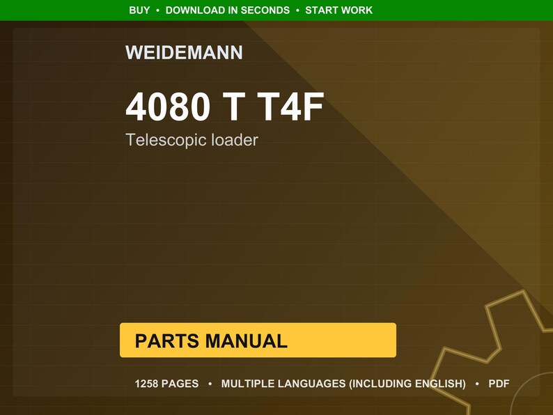 Weidemann 4080 T t4f Telescopic loader Parts Manual PDF | Illustrated Catalog | Instant Download image 1