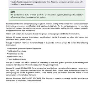 May include: A page from a manual titled "Information Available in Sections, Groups and Subgroups." The text is organized into sections, groups, and subgroups, with bullet points and numbered sections. The page includes the number 158 at the bottom.