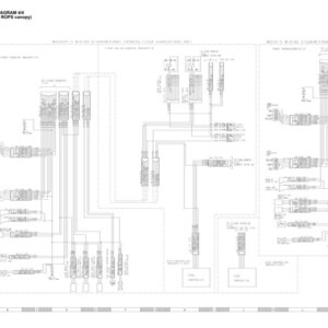 May include: An electrical circuit diagram 4/4 for machines equipped with ROPS canopy. The diagram is in black and white, showing various electrical components and wiring. Text labels identify the different parts of the circuit.