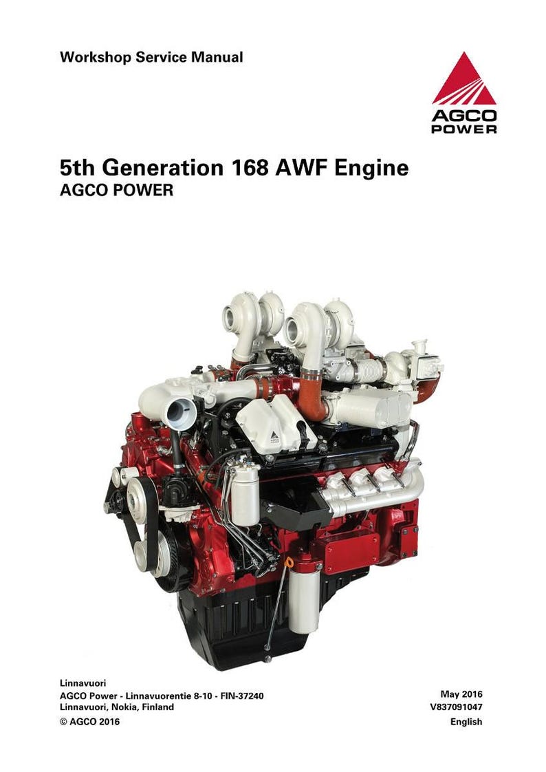 Instrukcja serwisowa silnika Agco Power 168 AWF 5. generacji w formacie PDF | Naprawa serwisowa | Natychmiastowe pobranie zdjęcie 2