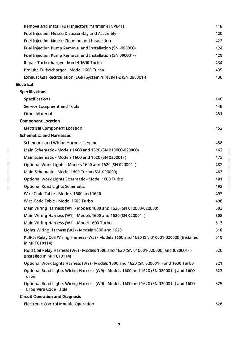 May include: A detailed table of contents from a manual, listing various automotive repair and maintenance procedures. The text includes topics like fuel injection, turbocharger repair, and electrical system schematics.