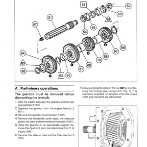 May include: Diagram of a tractor gearbox layshaft, with an exploded view of the components. The image includes various gears, shafts, and other mechanical parts, with numbered labels for each component. Text at the top reads "8100 Series Tractors".