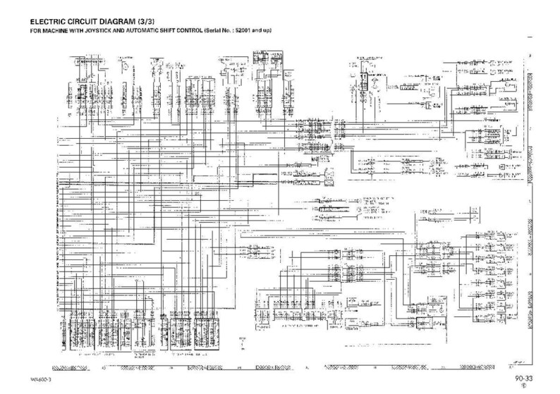 May include: A detailed electric circuit diagram, labeled as 3/3, for a machine with joystick and automatic shift control. The diagram is a complex network of lines and symbols, printed in black and white.