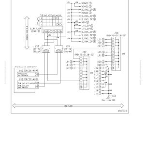 May include: Diagram of a transmission cut-off indicator lamp circuit, with labels and connectors. The diagram includes text such as "Troubleshooting" and "Transmission controller". The image is a technical illustration.