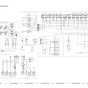 Puede incluir: Un diagrama de circuito el&eacute;ctrico detallado (3/3) en blanco y negro, con numerosos componentes interconectados, l&iacute;neas y etiquetas de texto. El diagrama es complejo, con m&uacute;ltiples secciones y esquemas detallados.