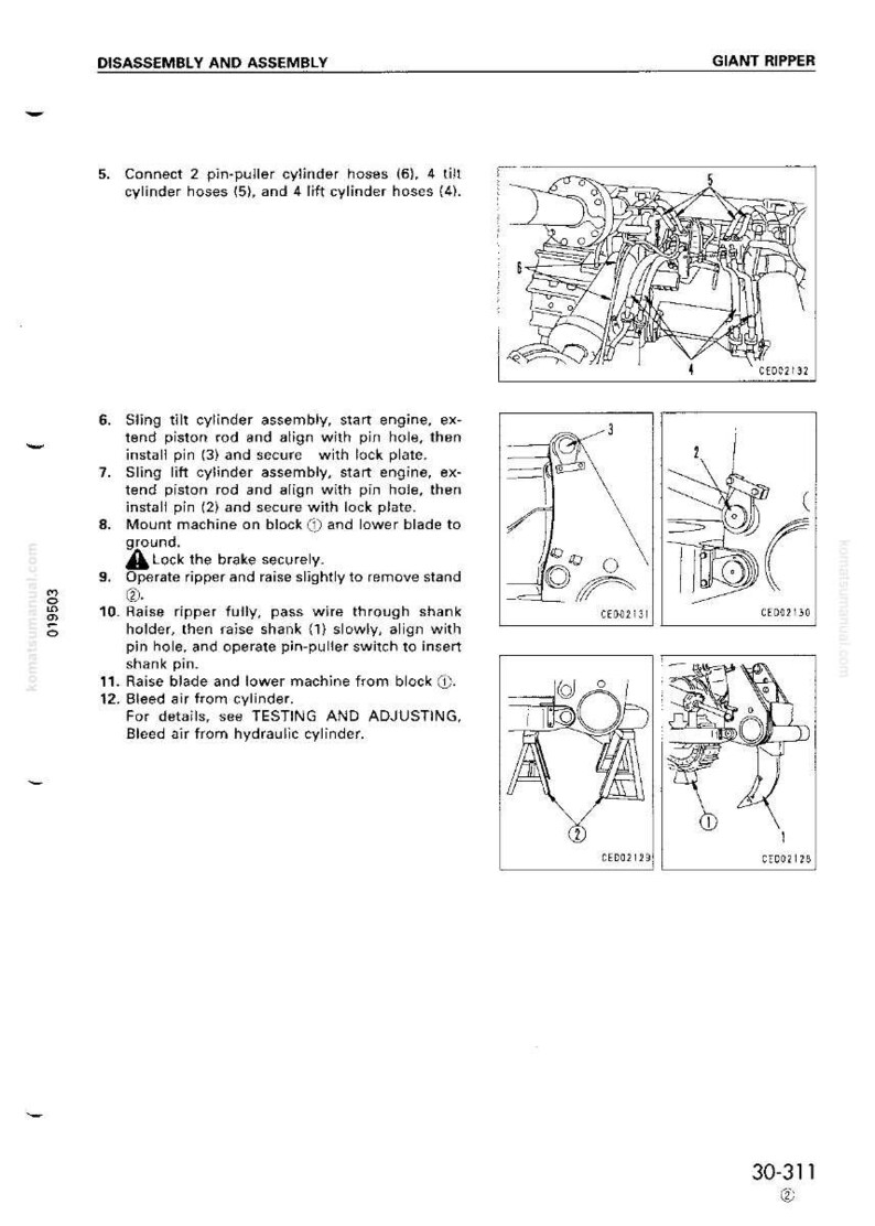 Puede incluir: Una p&aacute;gina de manual titulada "Desmontaje y montaje" para un "Giant Ripper". La p&aacute;gina incluye diagramas e instrucciones numeradas para procedimientos mec&aacute;nicos, con ilustraciones detalladas de componentes.