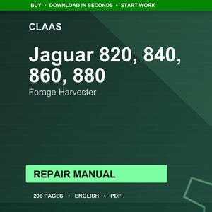 Claas Jaguar 820 840 860 880 Forage harvester Repair Manual PDF | Service Workshop | Instant Download image 1