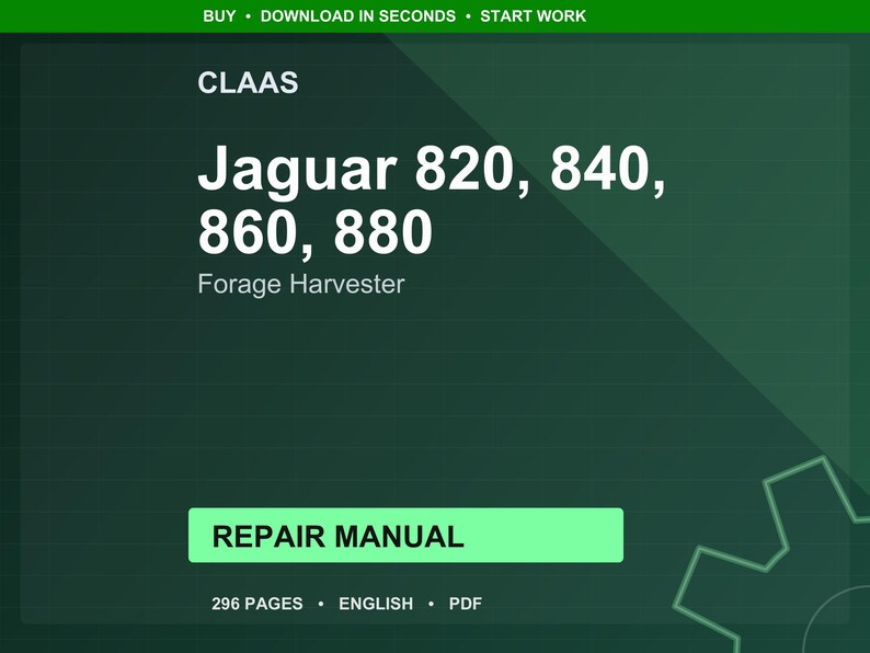 Claas Jaguar 820 840 860 880 Forage harvester Repair Manual PDF | Service Workshop | Instant Download image 1