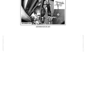 May include: Black and white diagram of a boom raise accumulator, a part of heavy machinery. The image includes the text "A01 - Boom Raise Accumulator" and "WZ290901524".
