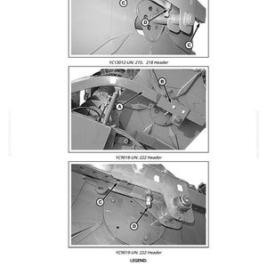 May include: Technical diagram with three detailed views of machinery components. The images are labeled with codes and descriptions, including "Support Arm," "Bracket," and "Cap Screw." The diagram also includes a legend and instructions to remove a cap screw.