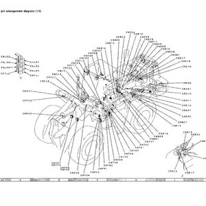 May include: A detailed technical diagram of a mechanical component, featuring numerous labeled connectors and pin arrangements. The diagram is in black and white, with lines and labels indicating various parts and their connections. The title reads "Connector pin arrangement diagram (1/3)".