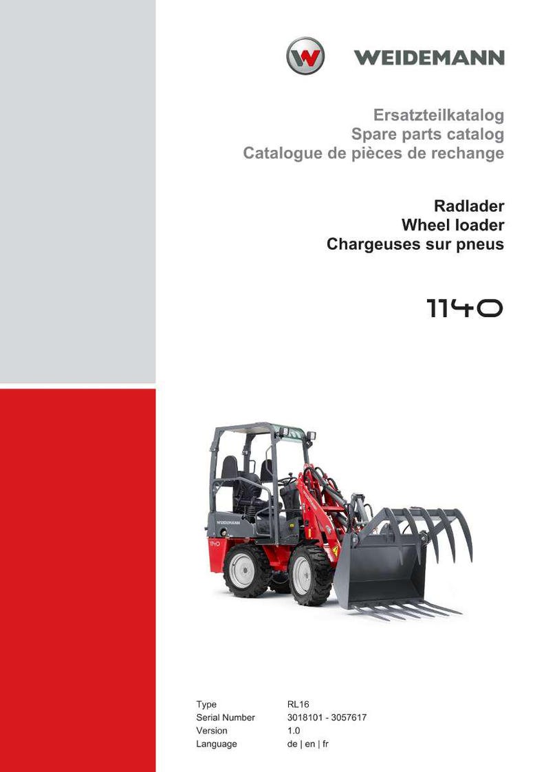 Weidemann 1140 Wheel loader Parts Manual PDF | Illustrated Catalog | Instant Download image 2