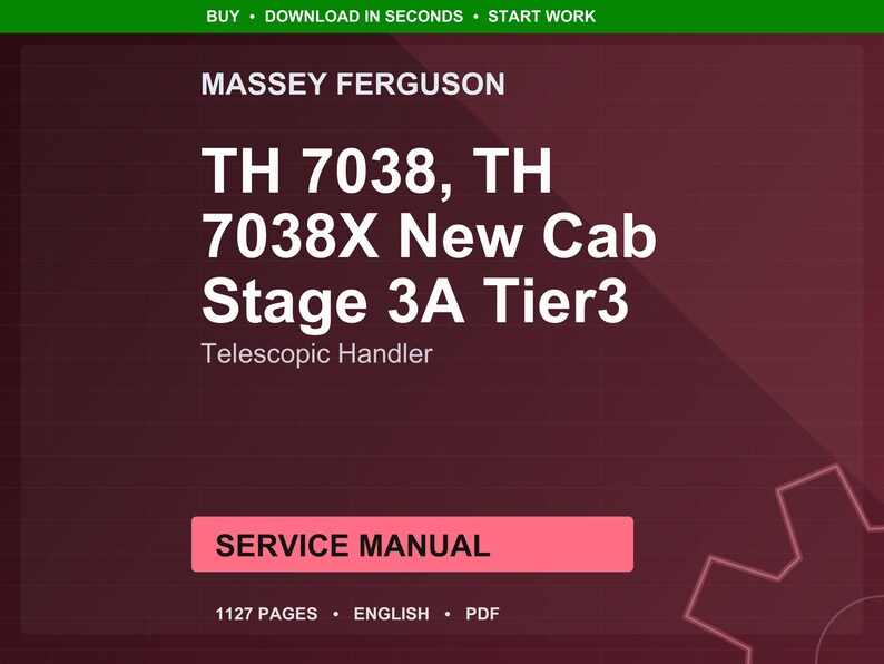 Massey ferguson Th 7038 7038x new cab stage 3a tier3 Telescopic handler Service Manual PDF | Workshop Repair | Instant Download image 1