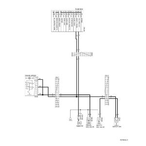 Puede incluir: Diagrama de un circuito el&eacute;ctrico para sistemas hidr&aacute;ulicos. El diagrama incluye una caja de fusibles, varios rel&eacute;s y componentes etiquetados como "Travel Speed", "Feed PP" y "Safety Sol Valve". El texto "Electric Circuit for Hydraulic" est&aacute; en la parte superior.