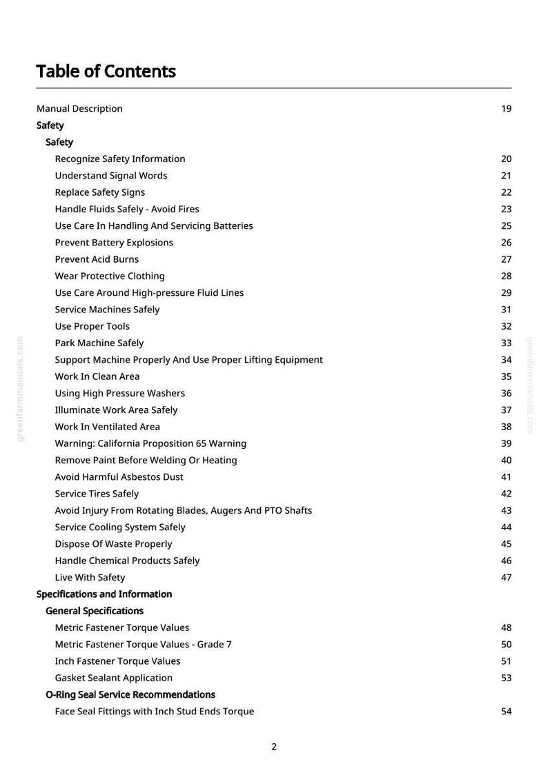 K&ouml;nnte beinhalten: Eine wei&szlig;e Seite mit dem Titel "Inhaltsverzeichnis" aus einem Handbuch. Die Tabelle listet Sicherheitsthemen auf, darunter der Umgang mit Fl&uuml;ssigkeiten, Batteriesicherheit und Schutzkleidung. Enth&auml;lt auch Spezifikationen und Informationen.