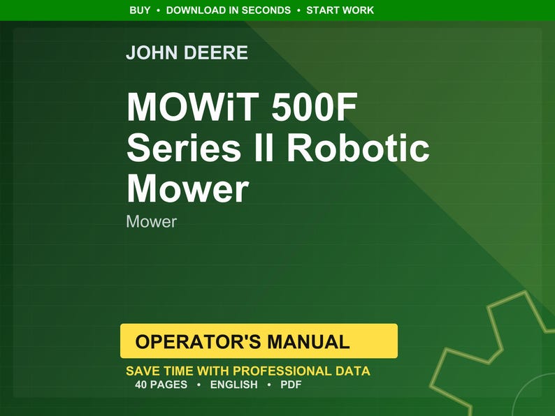 John Deere Mowit 500F Serie II Robotgräsklippare Bruksanvisning PDF | Ägarhandbok | Direkt nedladdning bild 1
