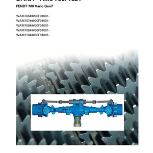 May include: Workshop Service Manual for DANA - Axle 755/1021, FENDT 700 Vario Gen7. The image shows a detailed diagram of a blue axle assembly. The AGCO logo is visible, along with the text "Your Agriculture Company."